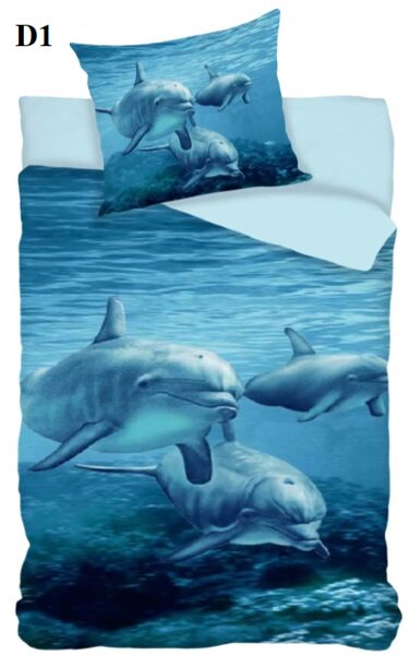 Gultas veļas komplekts ar delfīnu motīvu 140x200 2 dizaini
